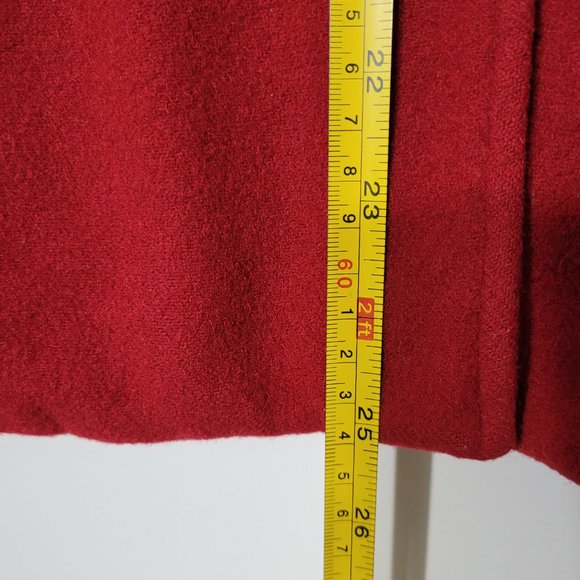 Vintage Jax Essentials Red Cashmere Wool Blend Jacket Coat Lined Pocket - Picture 10 of 11